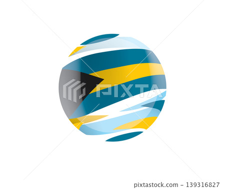 The Bahamian flag in an abstract sphere The Bahamian flag in an abstract sphere 139316827