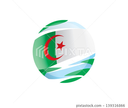 The Algerian flag in an abstract sphere The Algerian flag in an abstract sphere 139316866