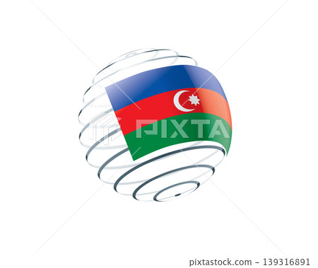 Azerbaijani flag on an abstract globe Azerbaijani flag on an abstract globe 139316891