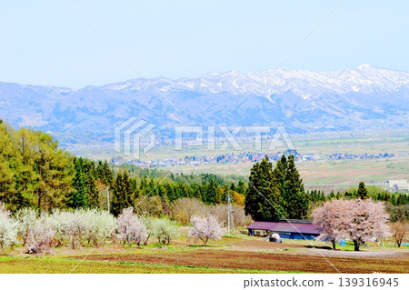 四月木島平村景色;信州風景;春季鄉村風光 四月木島平村景色;信州風景;春季鄉村風光 139316945