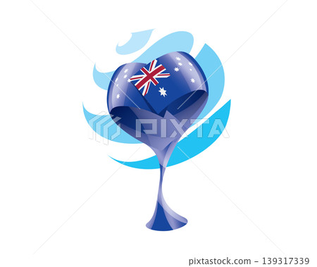 Floral emblem of the Australian flag in the form of a heart Floral emblem of the Australian flag in the form of a heart 139317339