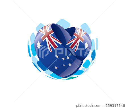 Patriotic heart wrapped in Australian flag illustration Patriotic heart wrapped in Australian flag illustration 139317346