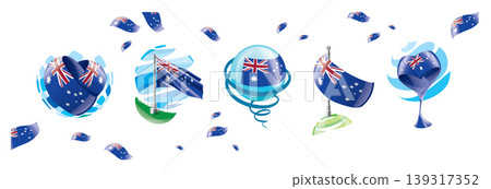 Vector set of the Australian flag in various creative designs Vector set of the Australian flag in various creative designs 139317352