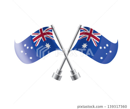 Scalable illustration capturing prideful display of Australian national banners 139317360