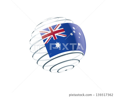 Australian flag on an abstract globe Australian flag on an abstract globe 139317362