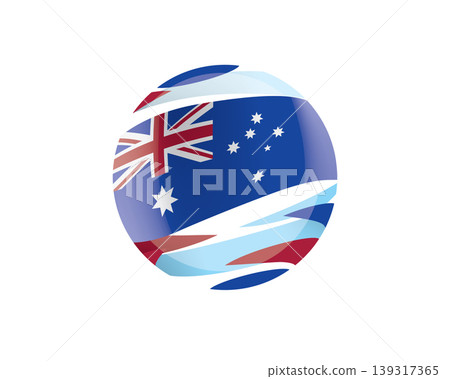 The Australian flag in an abstract sphere The Australian flag in an abstract sphere 139317365