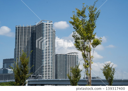 A view of tower apartment buildings from the Ariake district. A view of tower apartment buildings from the Ariake district. 139317400