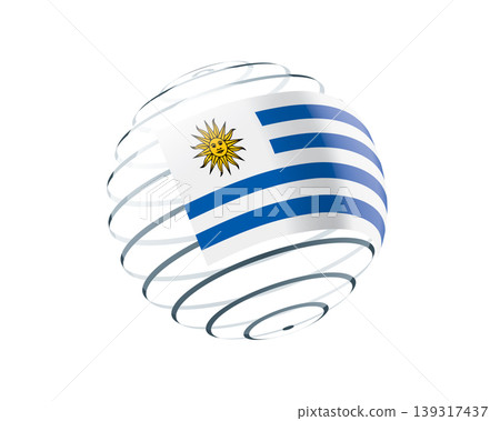 Uruguayan flag on an abstract globe Uruguayan flag on an abstract globe 139317437