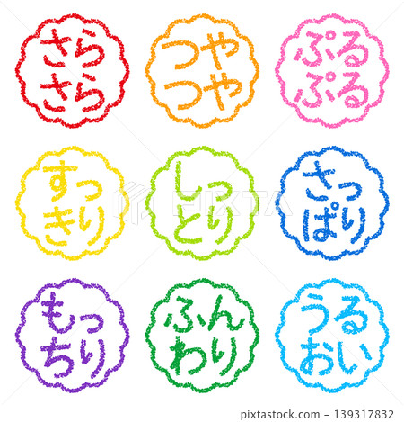 蠟筆風格的手繪印章狀字母套裝，適用於引人注目的精美POP展示。 139317832