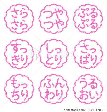 蠟筆風格的手繪印章狀字母套裝，適用於引人注目的精美POP展示。 139317833