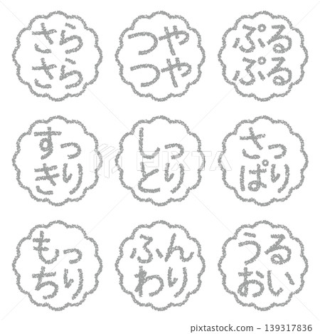 蠟筆風格的手繪印章狀字母套裝，適用於引人注目的精美POP展示。 139317836
