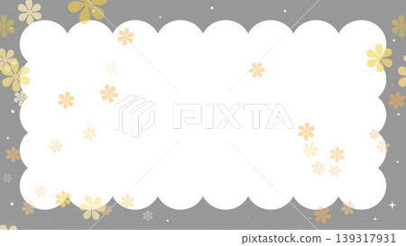 A cute background with yellow flowers scattered across a monochrome frame. A cute background with yellow flowers scattered across a monochrome frame. 139317931