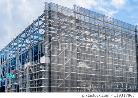 Image of a large-scale new steel-frame construction site. Image of a large-scale new steel-frame construction site. 139317963
