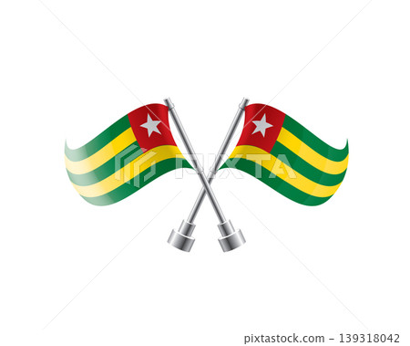 Scalable illustration capturing prideful display of Togo national banners Scalable illustration capturing prideful display of Togo national banners 139318042