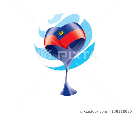 Floral emblem of the Liechtenstein flag in the form of a heart Floral emblem of the Liechtenstein flag in the form of a heart 139318050