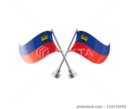Scalable illustration capturing prideful display of Liechtenstein national banners Scalable illustration capturing prideful display of Liechtenstein national banners 139318058