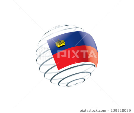 Liechtenstein flag on an abstract globe Liechtenstein flag on an abstract globe 139318059