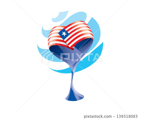 Floral emblem of the Liberian flag in the form of a heart Floral emblem of the Liberian flag in the form of a heart 139318083