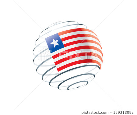 Liberian flag on an abstract globe Liberian flag on an abstract globe 139318092