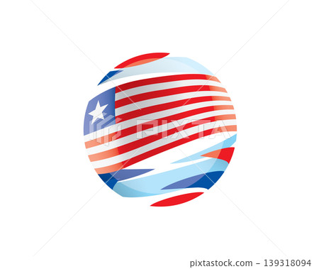 The Liberian flag in an abstract sphere The Liberian flag in an abstract sphere 139318094