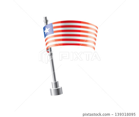 Clean representation showcasing Liberian flag attached to glossy metal pole Clean representation showcasing Liberian flag attached to glossy metal pole 139318095