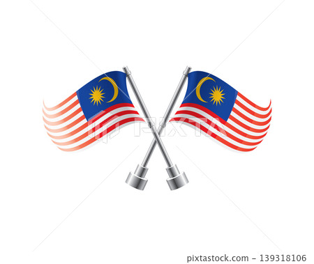 Scalable illustration capturing prideful display of Malaysian national banners Scalable illustration capturing prideful display of Malaysian national banners 139318106