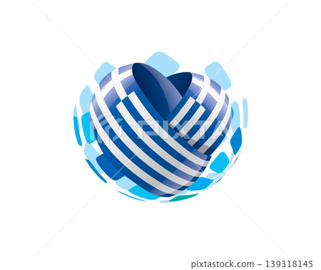 Patriotic heart wrapped in Greek flag illustration Patriotic heart wrapped in Greek flag illustration 139318145