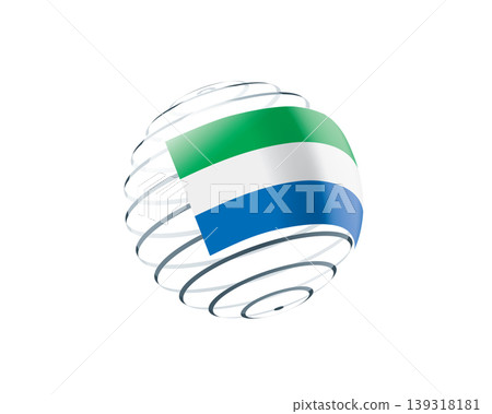 Sierra Leonean flag on an abstract globe Sierra Leonean flag on an abstract globe 139318181
