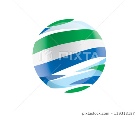 The Sierra Leonean flag in an abstract sphere The Sierra Leonean flag in an abstract sphere 139318187