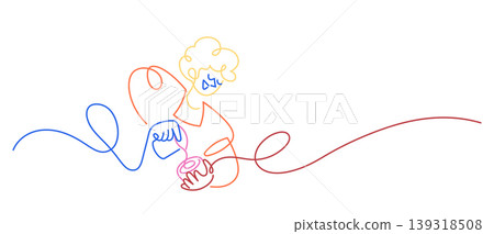 barista brewing latte cup doodle hand drawn single line art barista brewing latte cup doodle hand drawn single line art 139318508