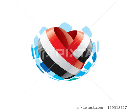 Patriotic heart wrapped in Yemeni flag illustration Patriotic heart wrapped in Yemeni flag illustration 139318527