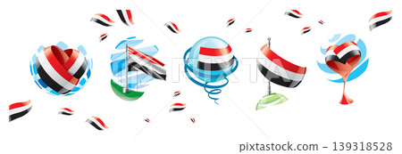 Vector set of the Yemeni flag in various creative designs Vector set of the Yemeni flag in various creative designs 139318528