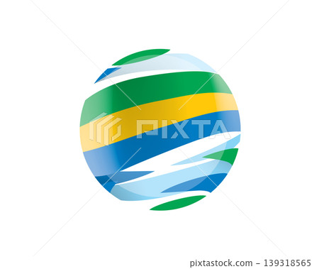 The Gabonese flag in an abstract sphere The Gabonese flag in an abstract sphere 139318565