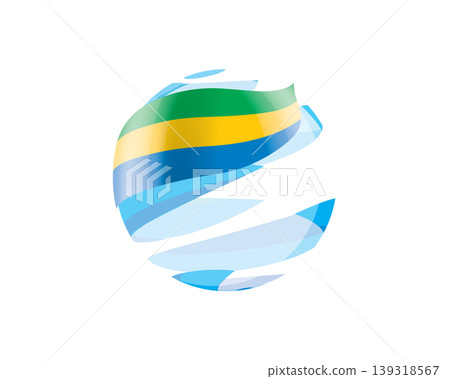 Flat of patriotic globe featuring waving Gabonese flag design Flat of patriotic globe featuring waving Gabonese flag design 139318567