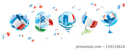 Vector set of the French flag in various creative designs Vector set of the French flag in various creative designs 139318628