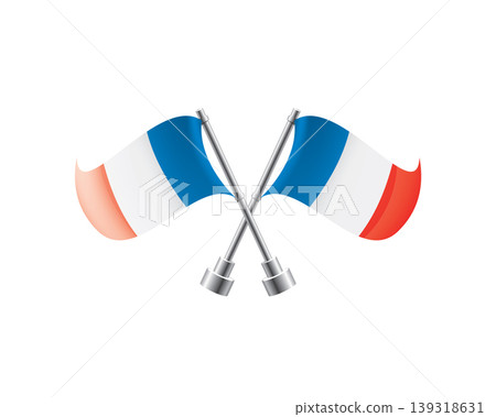 Scalable illustration capturing prideful display of French national banners 139318631