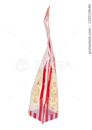 plastic bags popcorn cinema color red isolated on white background plastic bags popcorn cinema color red isolated on white background 139318640