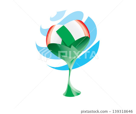 Floral emblem of the Italian flag in the form of a heart Floral emblem of the Italian flag in the form of a heart 139318646