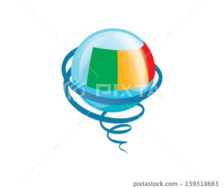 Stylish international icon showcasing Malian flag within reflective globe design Stylish international icon showcasing Malian flag within reflective globe design 139318663