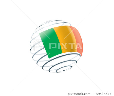 Malian flag on an abstract globe Malian flag on an abstract globe 139318677