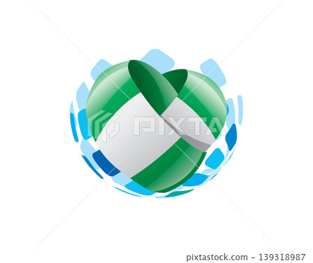 Patriotic heart wrapped in Nigerian flag illustration Patriotic heart wrapped in Nigerian flag illustration 139318987