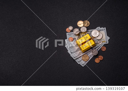Gold bars or ingots as a tool for balance, financial investment, and savings. Gold bars 139319107