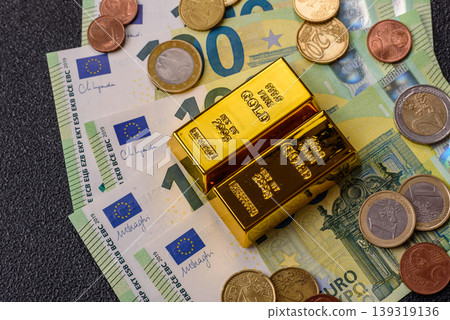 Gold bars or ingots as a tool for balance, financial investment, and savings. Gold bars Gold bars or ingots as a tool for balance, financial investment, and savings. Gold bars 139319136