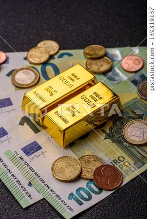 Gold bars or ingots as a tool for balance, financial investment, and savings. Gold bars Gold bars or ingots as a tool for balance, financial investment, and savings. Gold bars 139319137