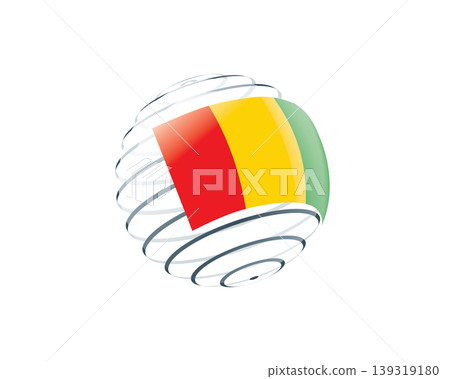 Guinean flag on an abstract globe Guinean flag on an abstract globe 139319180