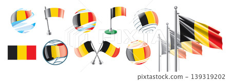 A set of vector Belgian flags of different designs 139319202