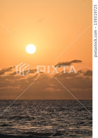 Sunset over Uchinada Beach in early spring 139319725
