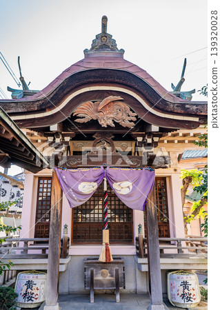 大阪府天王田市八坂神社參拜殿(京都八坂神社的分社),天王田守護神。 大阪府天王田市八坂神社參拜殿(京都八坂神社的分社),天王田守護神。 139320028