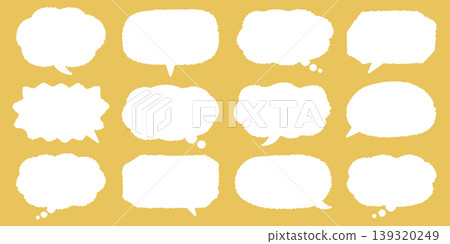 Hand-drawn speech bubble illustration | Adjustable speech bubble opening, vector material Hand-drawn speech bubble illustration | Adjustable speech bubble opening, vector material 139320249
