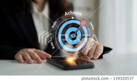 Professional at Work with Target Symbols Promoting Achievement and Growth, Business Strategy, Strategy Planning, Goal Setting, and Success Concepts Gantry Professional at Work with Target Symbols Promoting Achievement and Growth, Business Strategy, Strategy Planning, Goal Setting, and Success Concepts Gantry 139320537